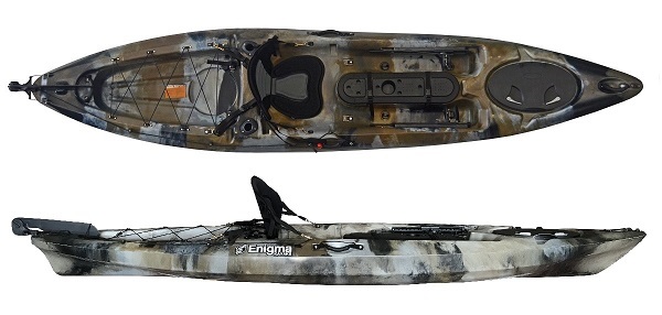 Enigma Kayaks Fishing Pro 12 - Supplied with Enigma Deluxe Backrest and Rudder System