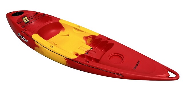 Red/Yellow/Red Feelfree Roamer 1 sit on top kayak